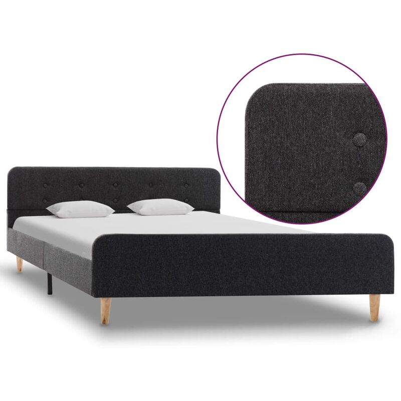 

Estructura de cama de arpillera gris oscuro 140x200 cm