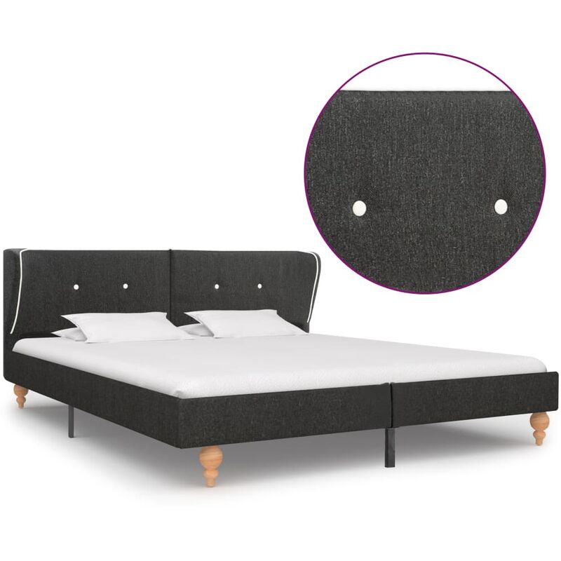 

Estructura de cama de arpillera gris oscuro 180x200 cm