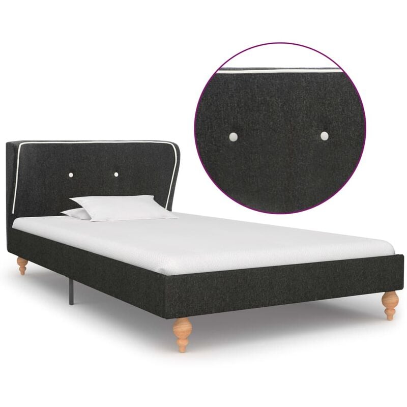 

Estructura de cama de arpillera gris oscuro 90x200 cm