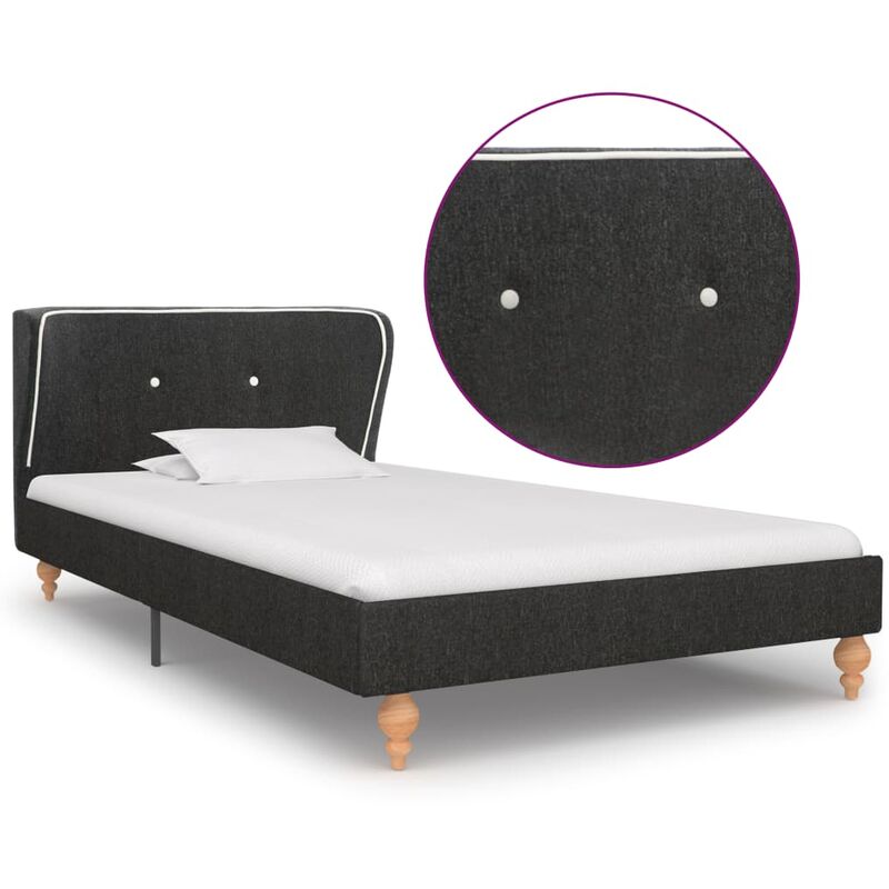 

Estructura de cama de arpillera gris oscuro 90x200 cm