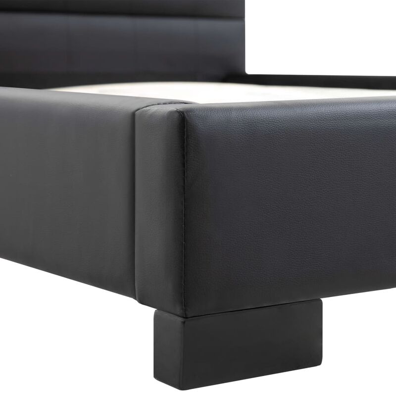 

Estructura de cama de cuero artificial negro 200x160 cm