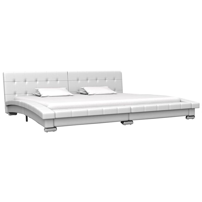

Estructura de Cama de Cuero Artificial Blanco 200x180 cm - Blanco - Vidaxl