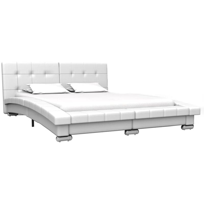 

vidaXL Estructura de Cama de Cuero Artificial Blanco 200x140 cm - Blanco