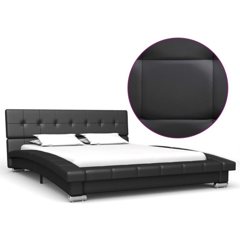 

Estructura de Cama de Cuero Artificial Negro 200x120 cm - Negro - Vidaxl