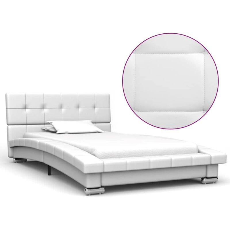 

Estructura de Cama de Cuero Artificial Blanco 200x90 cm - Blanco - Vidaxl