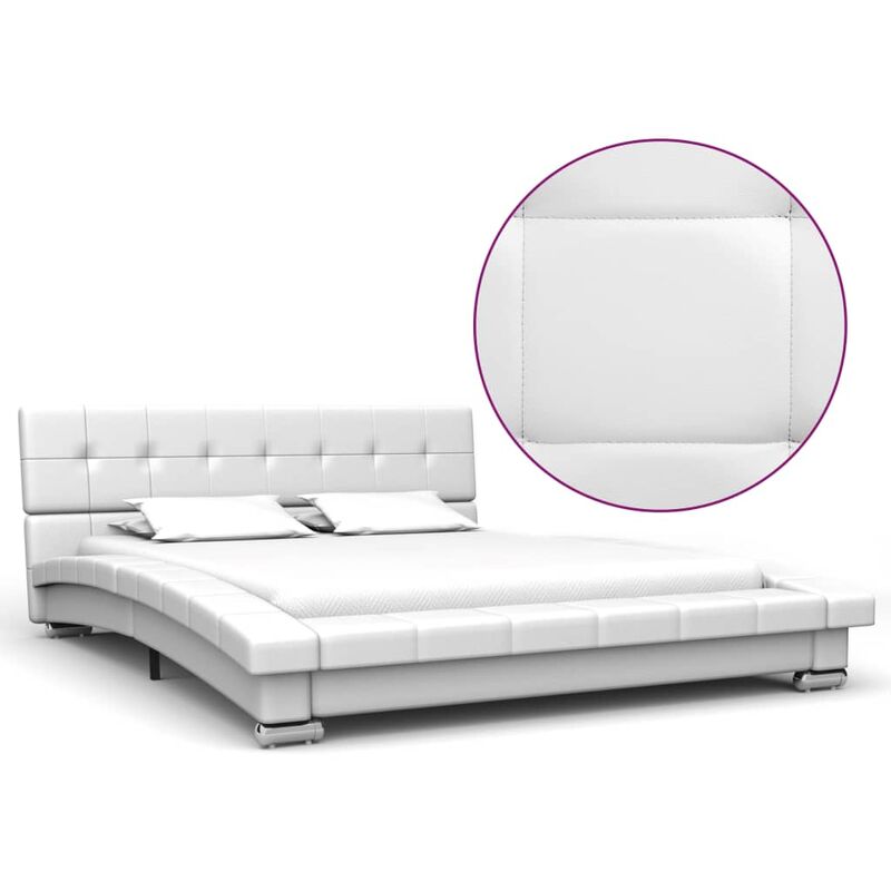 

Estructura de Cama de Cuero Artificial Blanco 200x120 cm - Blanco - Vidaxl