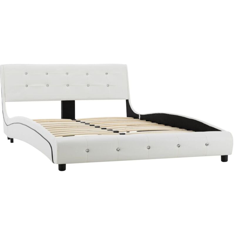

Estructura de Cama de Cuero Sintético Blanco 120x200 cm - Blanco - Vidaxl