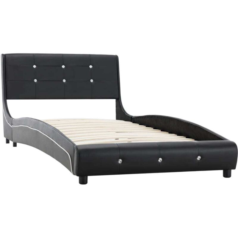 

Estructura de Cama de Cuero Sintético Negro 90x200 cm - Negro - Vidaxl