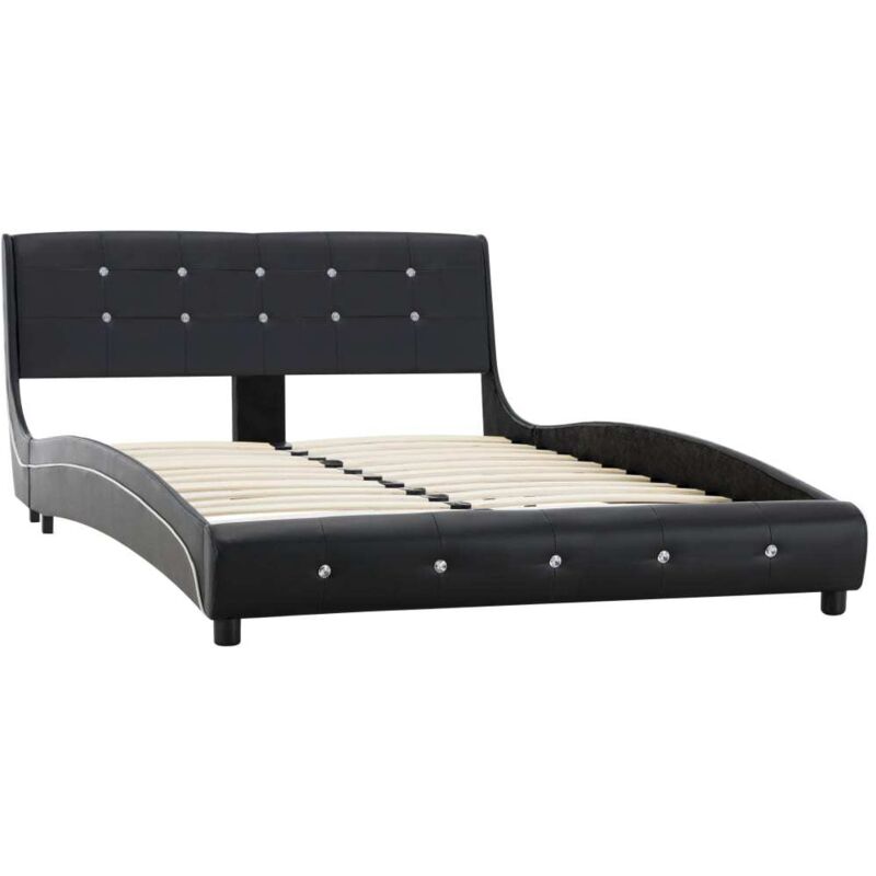 

Estructura de Cama de Cuero Sintético Negro 120x200 cm - Negro - Vidaxl