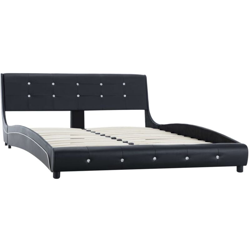

Estructura de Cama de Cuero Sintético Negro 140x200 cm - Negro - Vidaxl