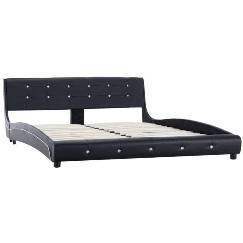 

Estructura de Cama de Cuero Sintético Negro 160x200 cm - Negro - Vidaxl