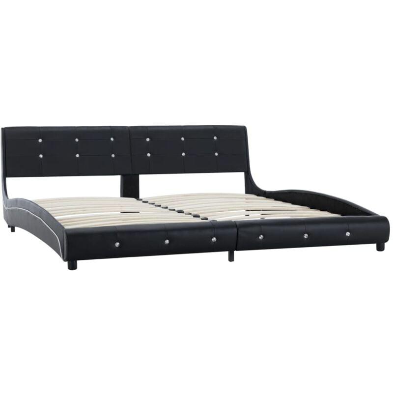 

Estructura de Cama de Cuero Sintético Negro 180x200 cm - Negro - Vidaxl