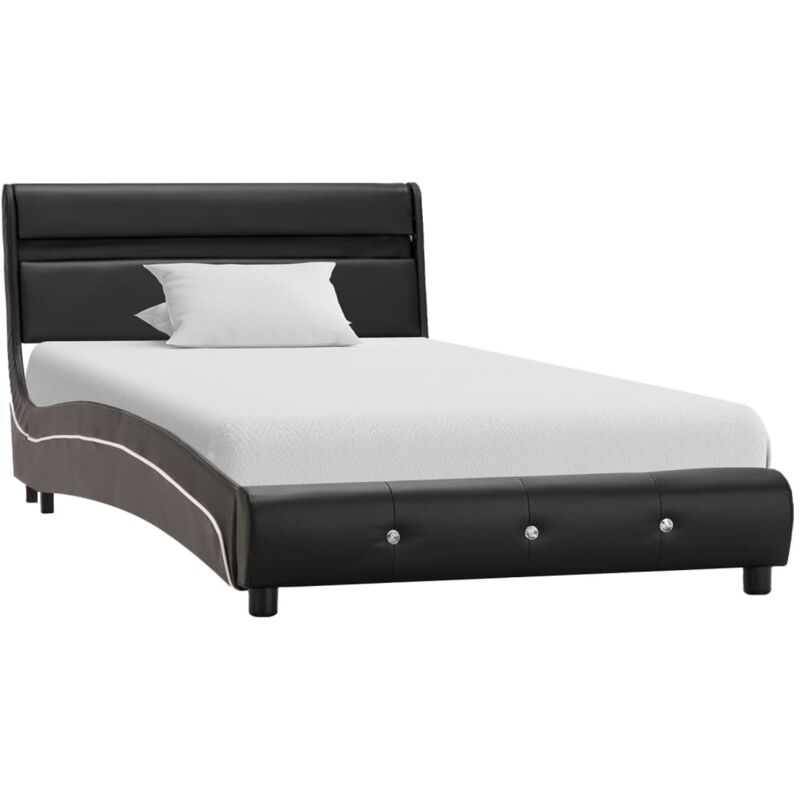 

Estructura de Cama con LED Cuero Sintético Negro 90x200 cm - Negro - Vidaxl