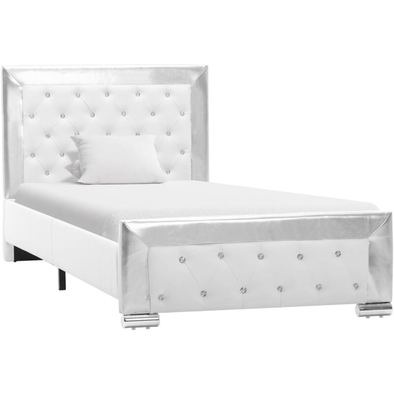 

Estructura de cama de cuero sintético blanco 90x200 cm - Blanco - Vidaxl