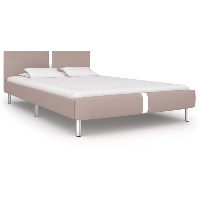 

Estructura de cama de cuero sintético capuchino 140x200 cm