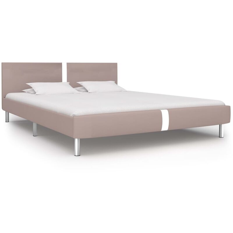 

Estructura de cama de cuero sintético capuchino 160x200 cm