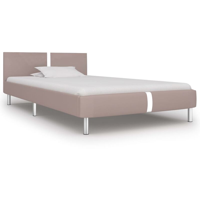 

Estructura de cama de cuero sintético capuchino 90x200 cm