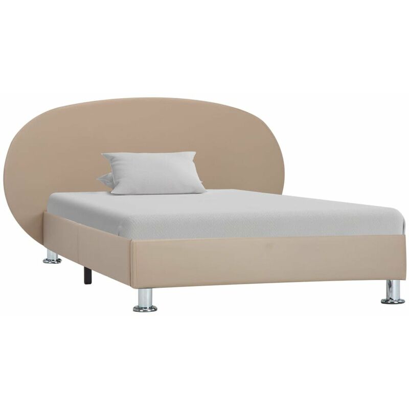 

Estructura de cama de cuero sintetico color capuchino 100x200cm