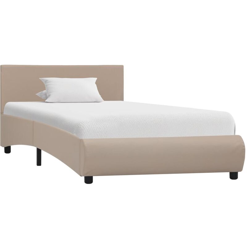 

Estructura de cama de cuero sintético color capuchino 100x200cm