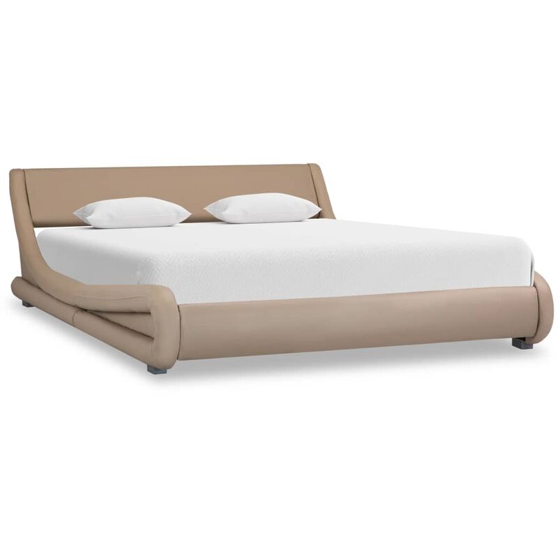 

Estructura de cama de cuero sintético color capuchino 140x200cm