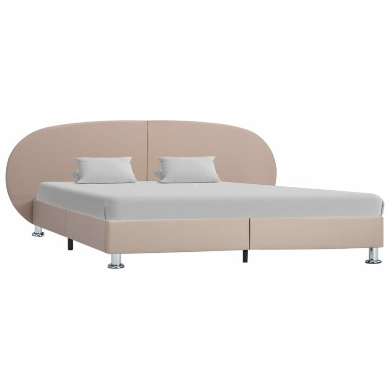 

Estructura de cama de cuero sintético color capuchino 160x200cm
