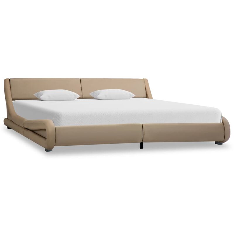 

Estructura de cama de cuero sintético color capuchino 180x200cm