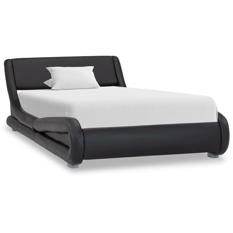 

vidaXL Estructura de Cama de Cuero Sintético Negro 90x200 cm - Negro