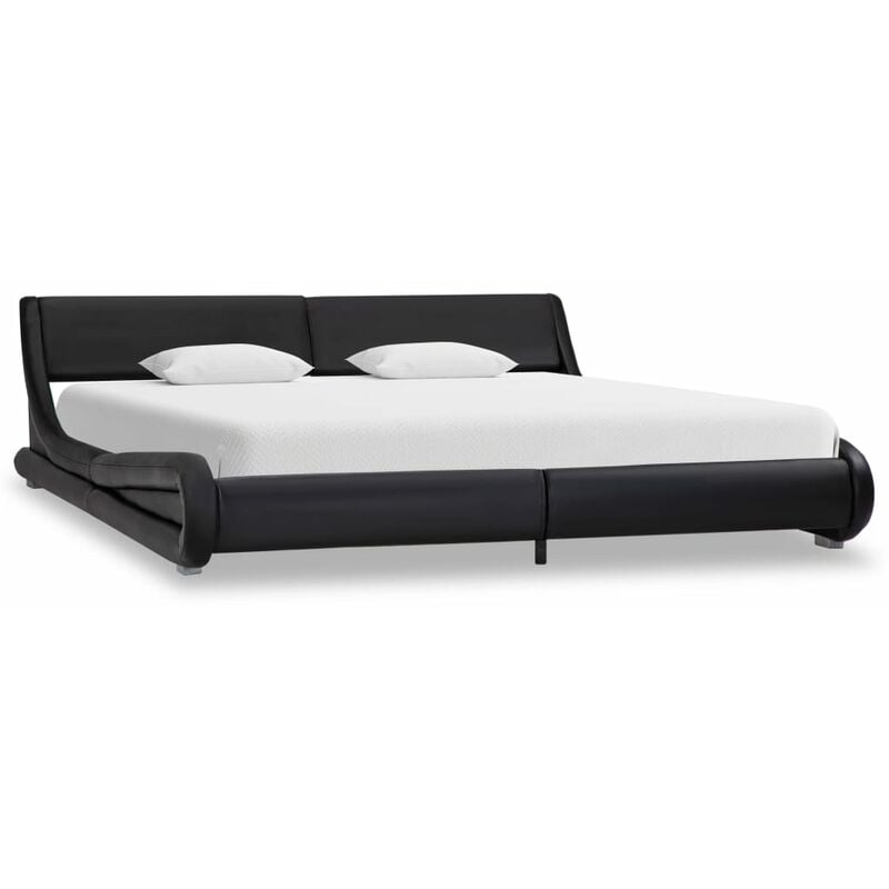

Estructura de Cama de Cuero Sintético Negro 180x200 cm - Negro - Vidaxl