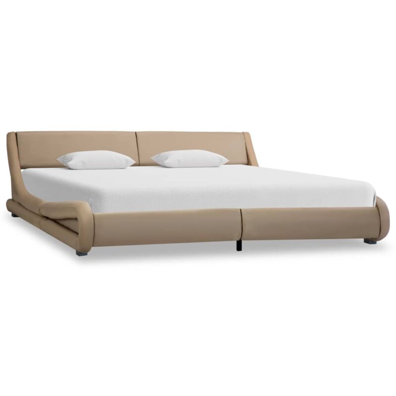 

Estructura de Cama de Cuero Sintético Capuchino 180x200cm - Marrón - Vidaxl