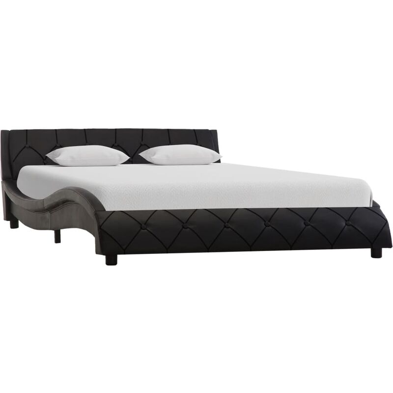 

Estructura de Cama de Cuero Sintético Negro 140x200 cm - Negro - Vidaxl
