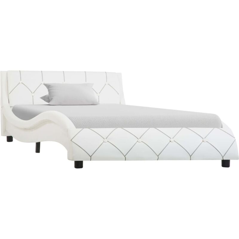 

Estructura de Cama de Cuero Sintético Blanco 100x200 cm - Blanco - Vidaxl