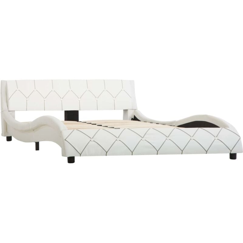 

Estructura de Cama de Cuero Sintético Blanco 140x200 cm - Blanco - Vidaxl