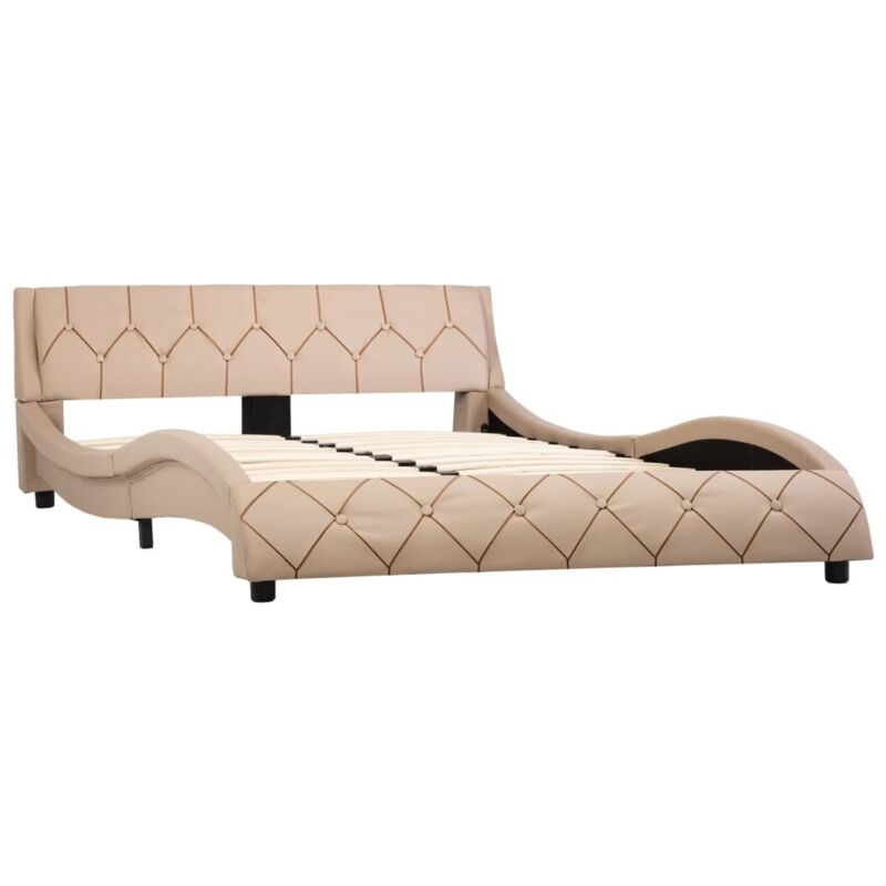 

Estructura de Cama de Cuero Sintético Capuchino 140x200cm - Marrón - Vidaxl