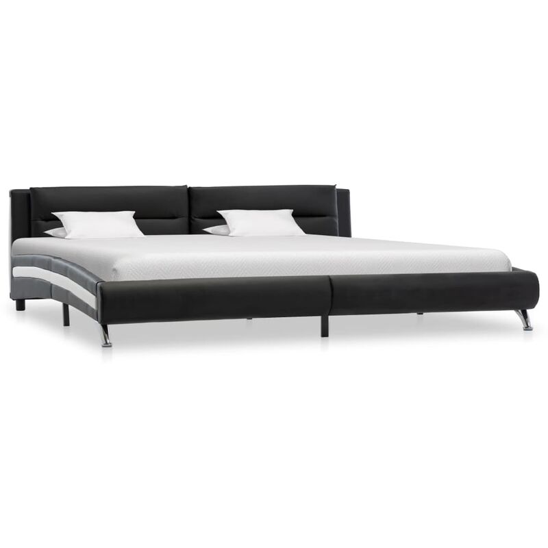 

vidaXL Estructura de Cama de Cuero Sintético Negro 140x200 cm - Negro