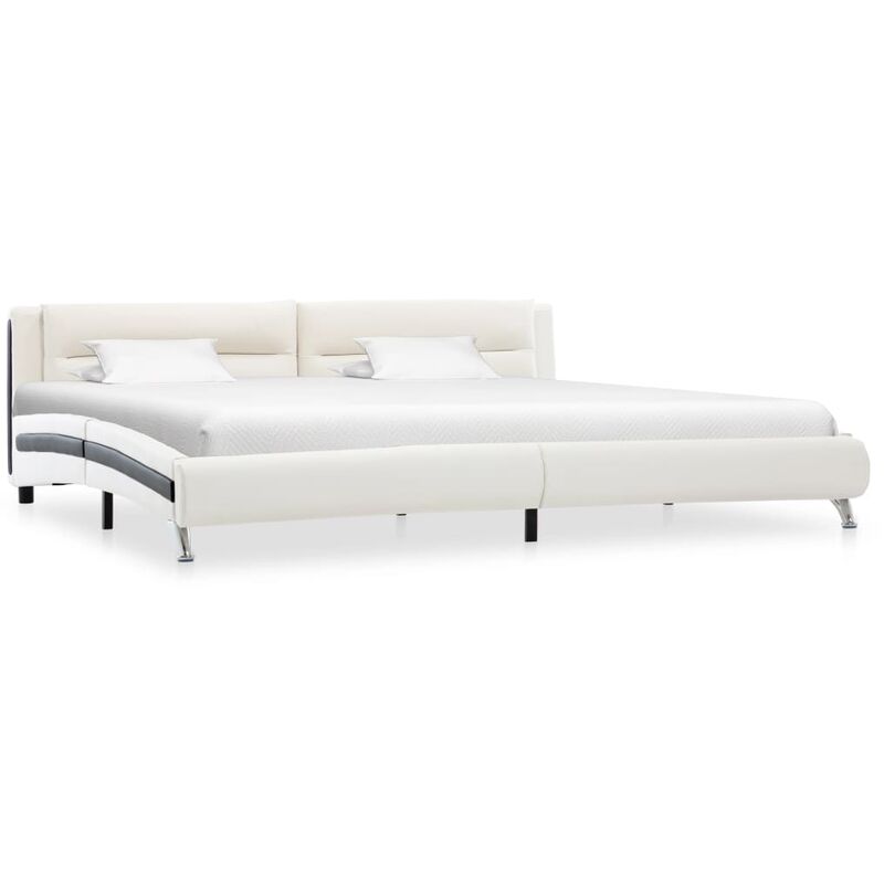 

vidaXL Estructura de Cama de Cuero Sintético Blanco 180x200 cm - Blanco