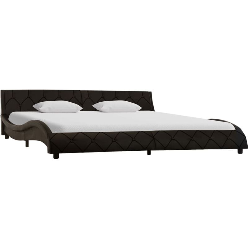 

Estructura de cama de cuero sintético gris 180x200 cm