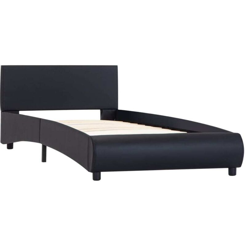 

vidaXL Estructura de Cama de Cuero Sintético Negro 90x200 cm - Negro