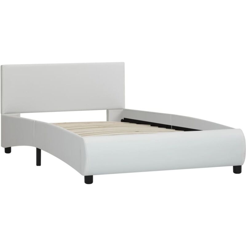 

vidaXL Estructura de Cama de Cuero Sintético Blanco 90x200 cm - Blanco