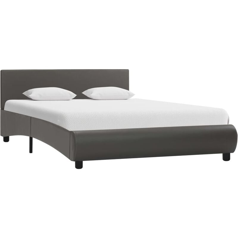 

Estructura de Cama de Cuero Sintético Gris 140x200 cm - Gris - Vidaxl