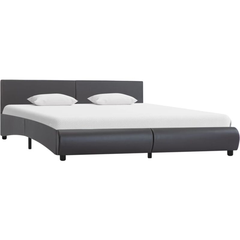 

Estructura de Cama de Cuero Sintético Gris 180x200 cm - Gris - Vidaxl