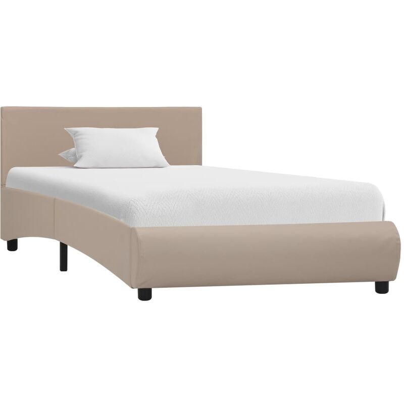 

vidaXL Estructura de Cama de Cuero Sintético Capuchino 100x200cm - Marrón