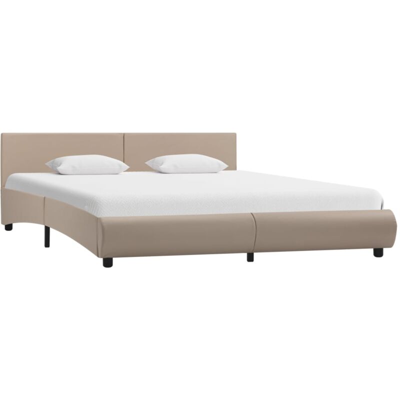 

vidaXL Estructura de Cama de Cuero Sintético Capuchino 160x200cm - Marrón