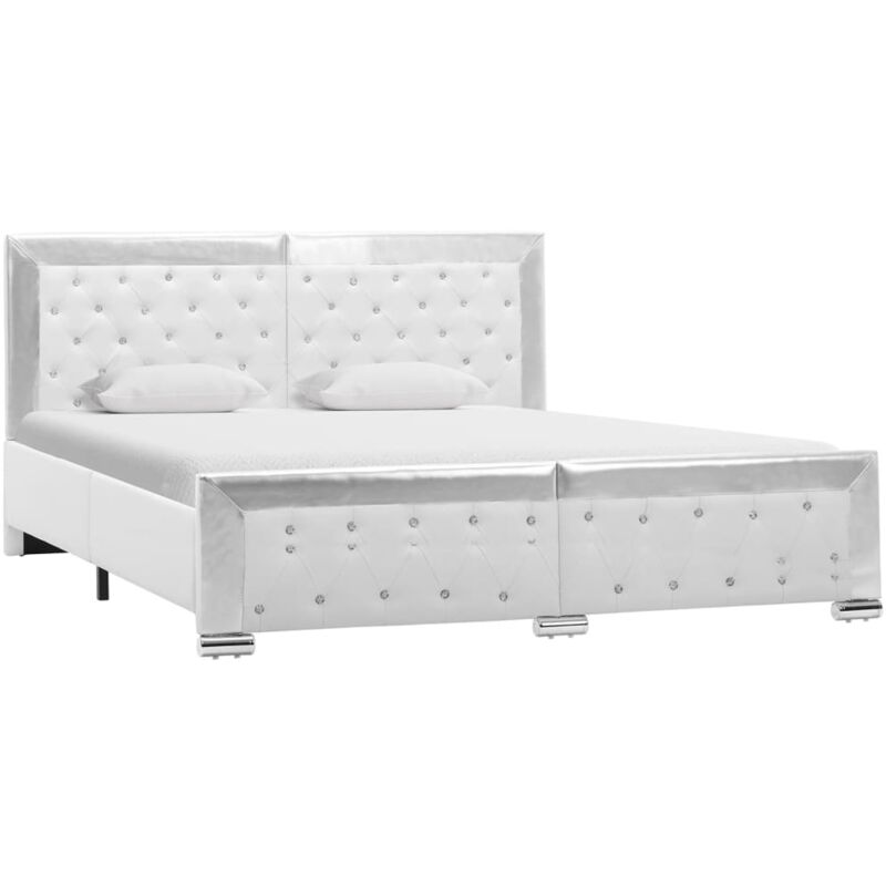 

vidaXL Estructura de Cama de Cuero Sintético Blanco 160x200 cm - Blanco