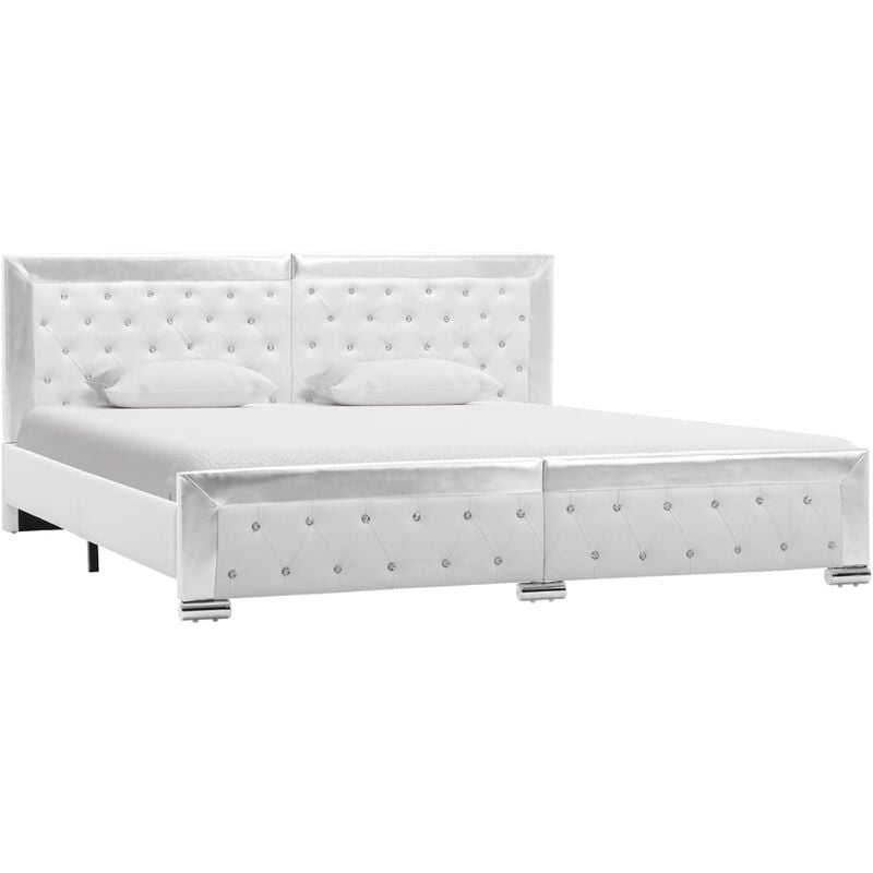 

Estructura de Cama de Cuero Sintético Blanco 180x200 cm - Blanco - Vidaxl