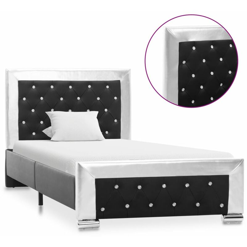 

vidaXL Estructura de Cama de Cuero Sintético Negro 90x200 cm - Negro
