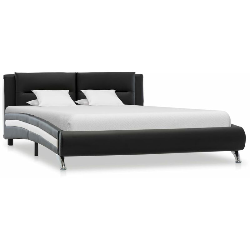 

Estructura de cama de cuero sintético negro 120x200 cm