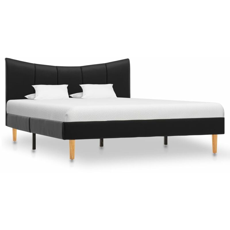 

Estructura de cama de cuero sintético negro 120x200 cm