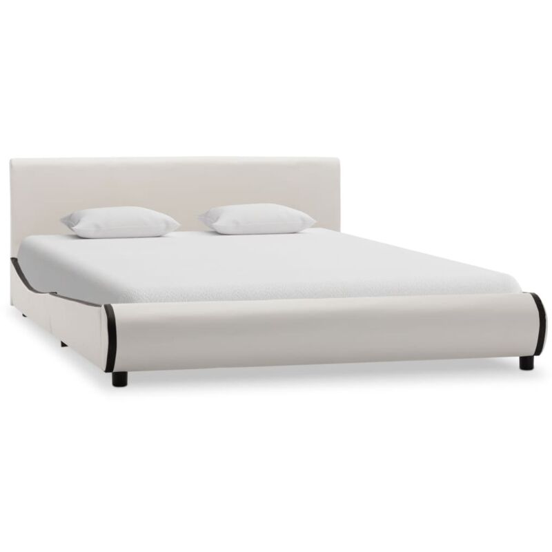 

vidaXL Estructura de Cama de Cuero Sintético Blanco 140x200 cm - Blanco