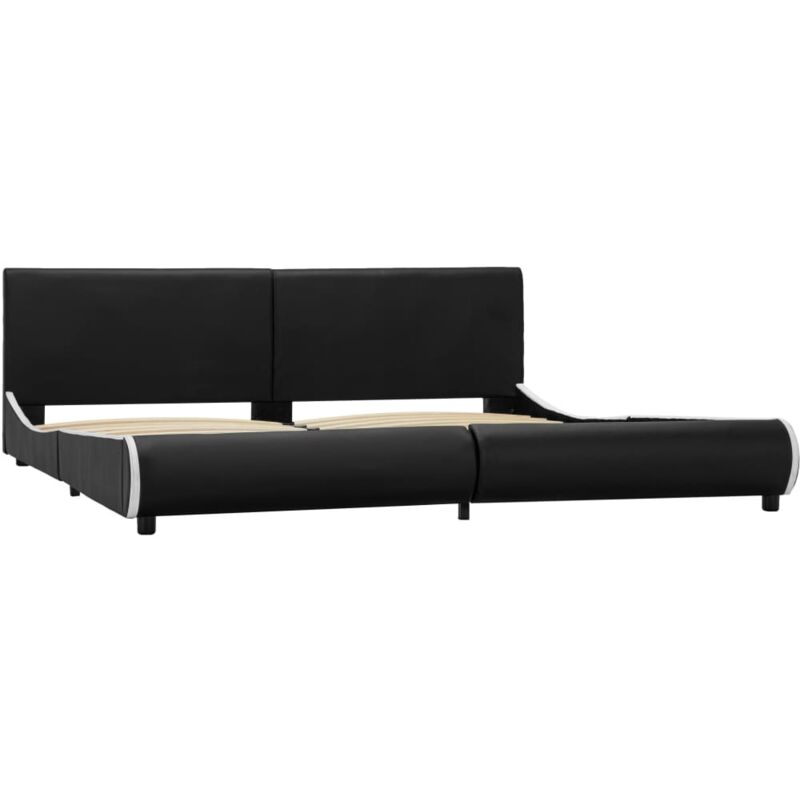 

Estructura de Cama de Cuero Sintético Negro 180x200 cm - Negro - Vidaxl