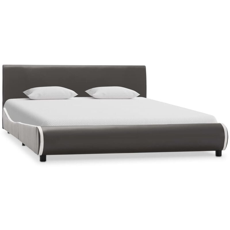 

Estructura de Cama de Cuero Sintético Gris Antracita 140x200 cm - Gris - Vidaxl